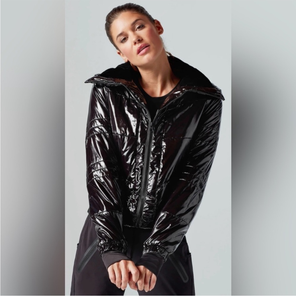 Blanc Noir Jacket Compression Down Puffer Shiny Black Small